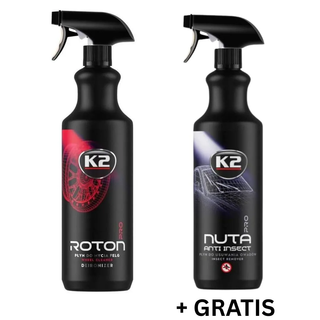 K2 PRO POWER DUO Felgenreiniger Roton 1L + Insektenentferner 1L Gratis ...
