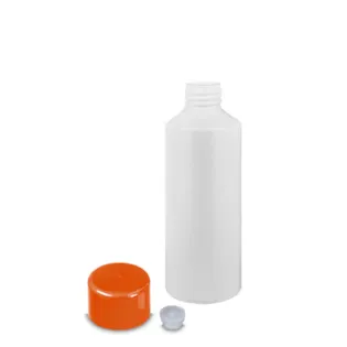 Carshine Rundflasche weiß mit Doppelwandverschluss orange 150ml