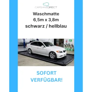 Carshine Waschmatte L 6,5m x 3,8m schwarz / hellblau
