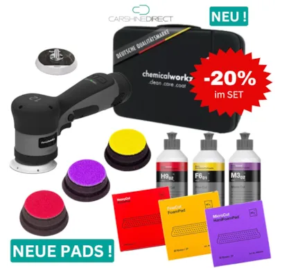 Carshine Polierset Akku DA12 EVO MEGA SET *NEU