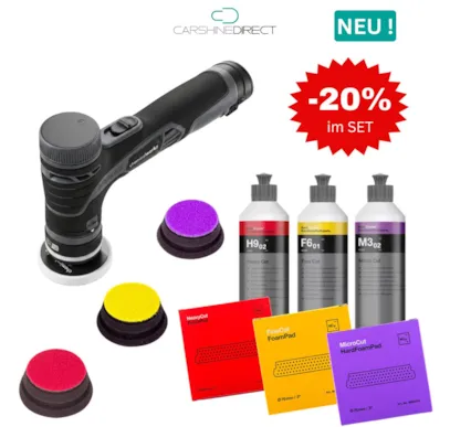 Carshine Polierset Akku Hybrid-Exzenter EVO Mini PRO MEGA SET *NEU