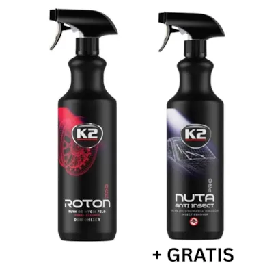 K2 PRO POWER DUO Felgenreiniger Roton 1L + Insektenentferner 1L Gratis